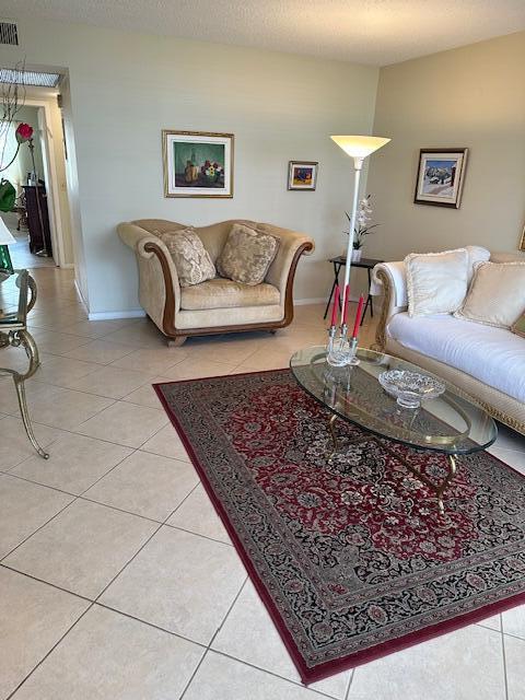 view of tiled living room