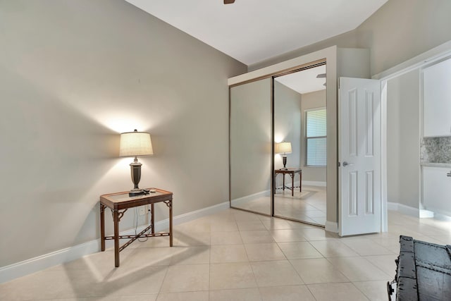 interior space with light tile patterned floors