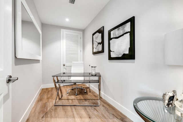 office featuring light hardwood / wood-style floors