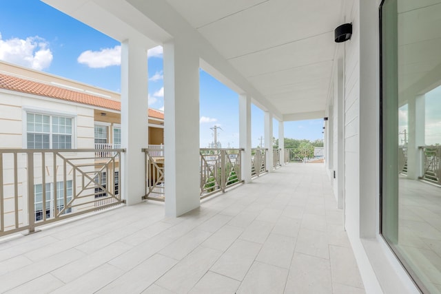 view of patio / terrace with a balcony