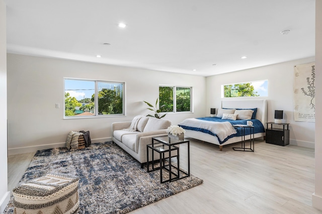 bedroom featuring light hardwood / wood-style flooring