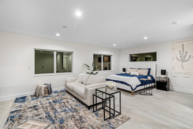 bedroom featuring light hardwood / wood-style flooring