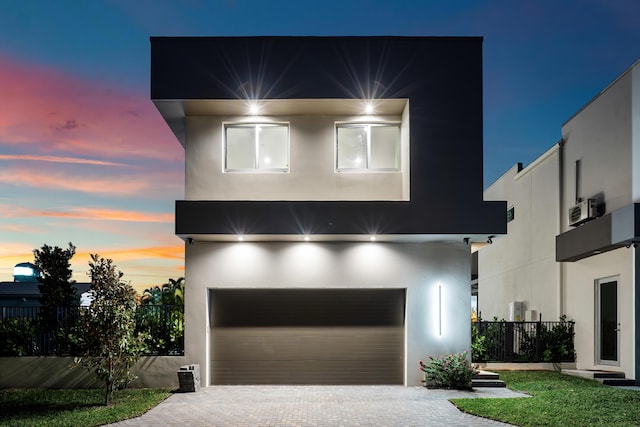 contemporary home with a garage