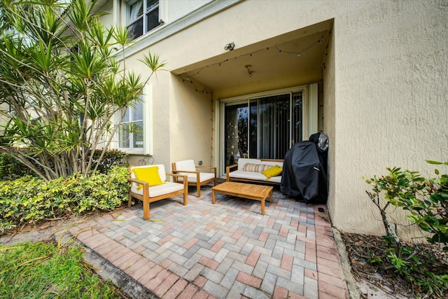 view of patio with area for grilling