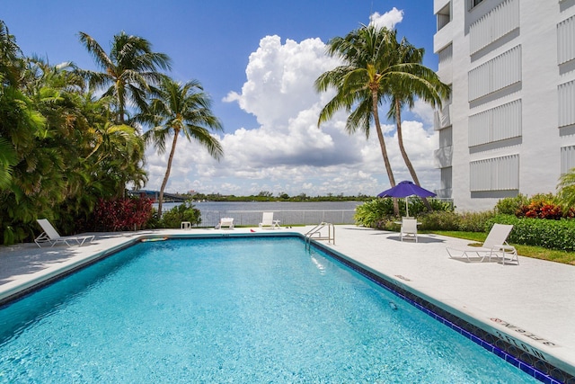 view of pool with a patio area