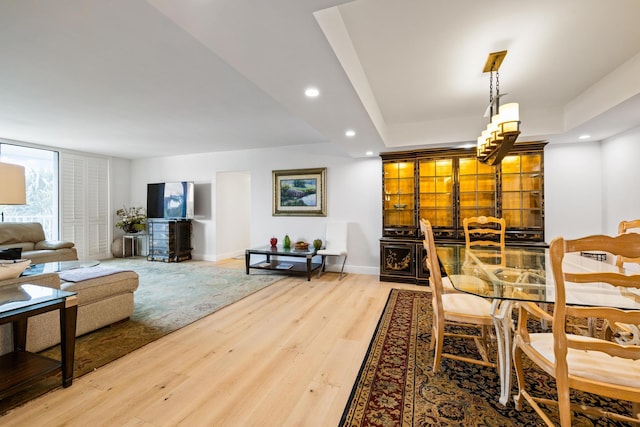 dining area featuring light hardwood / wood-style flooring