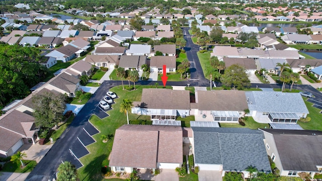 bird's eye view with a residential view