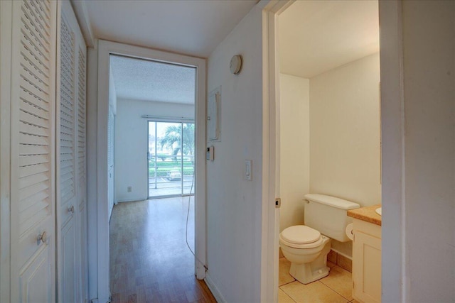 hallway featuring light wood-type flooring