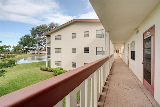 balcony with a water view