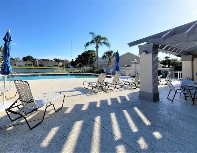 view of pool with a patio area