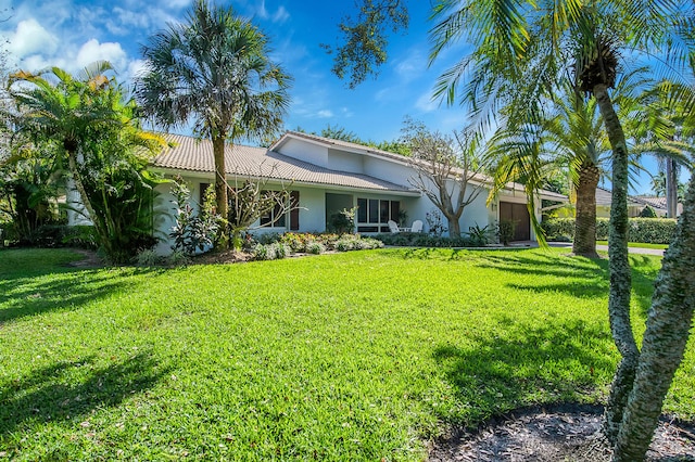 exterior space featuring a front lawn