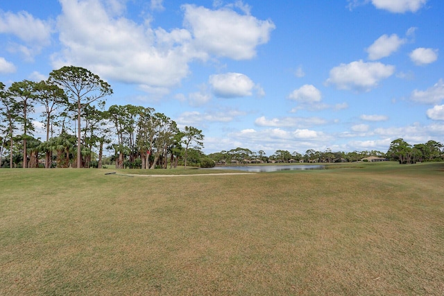 view of yard featuring a water view