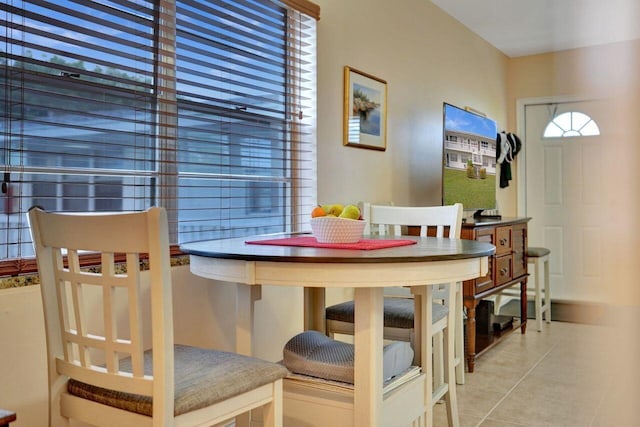 view of tiled dining space