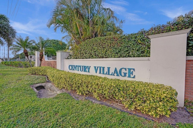 view of community sign