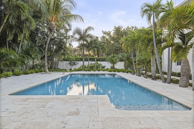 view of swimming pool featuring a patio