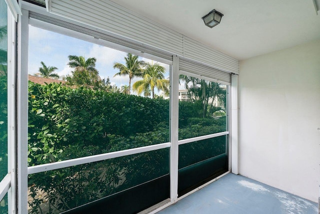 view of unfurnished sunroom