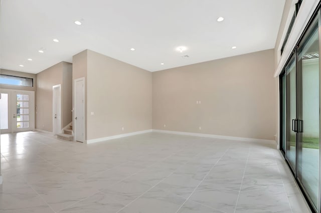 spare room with french doors