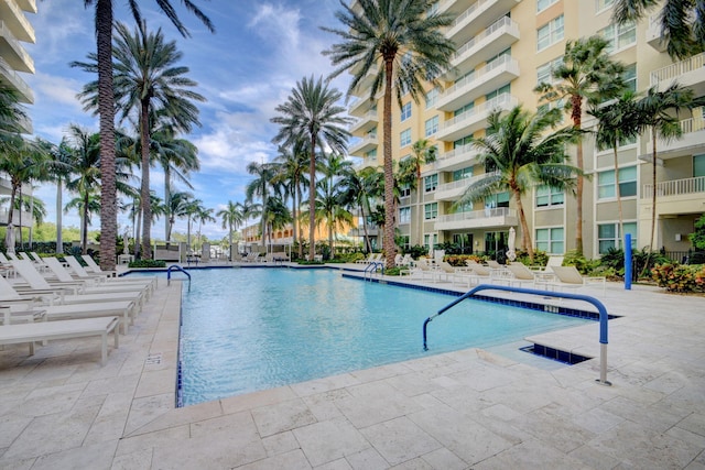 view of pool with a patio