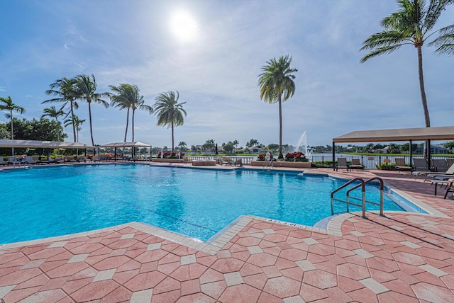 view of pool featuring a patio area