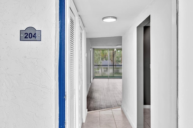 hall featuring light hardwood / wood-style flooring