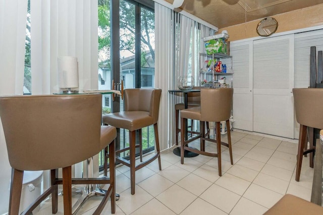 view of tiled dining room