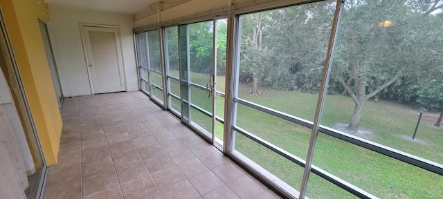 view of unfurnished sunroom