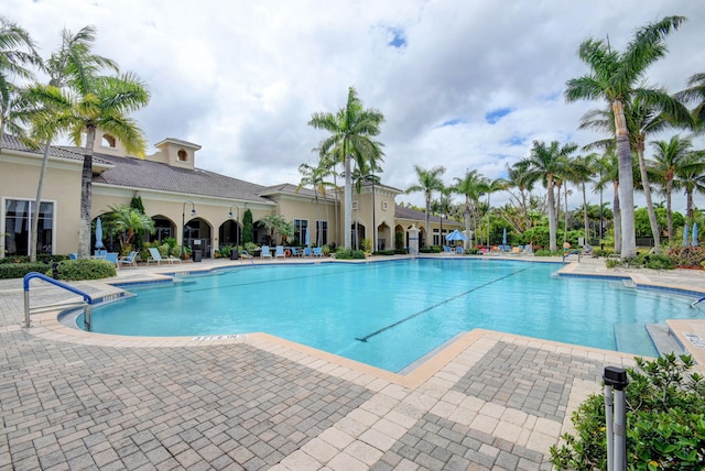 view of pool with a patio area