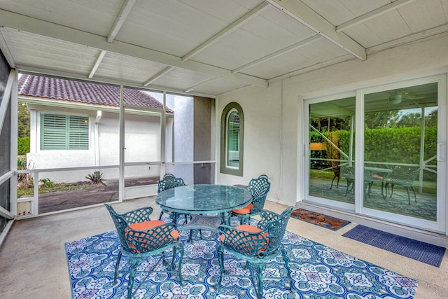 view of sunroom