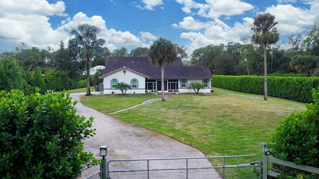 view of front of house with a front yard