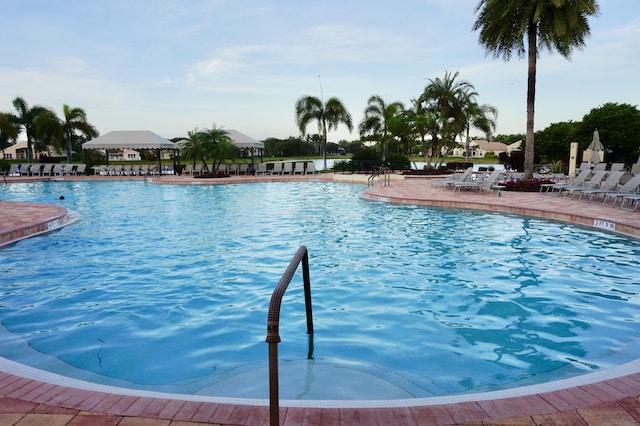 view of pool featuring a patio area