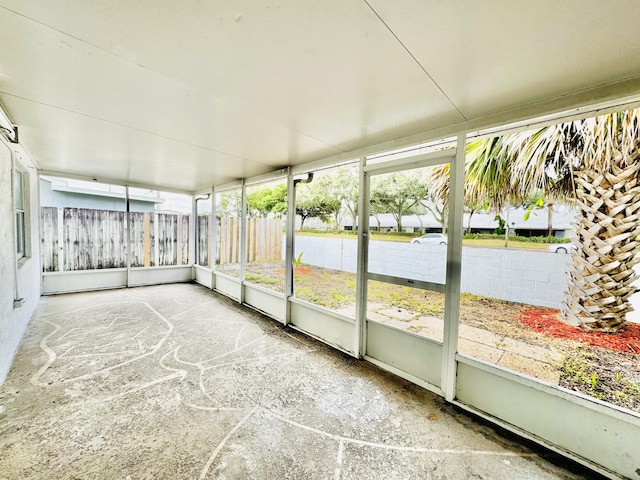 view of unfurnished sunroom