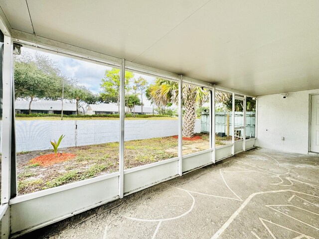 view of unfurnished sunroom