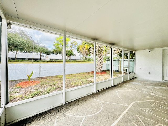 view of unfurnished sunroom