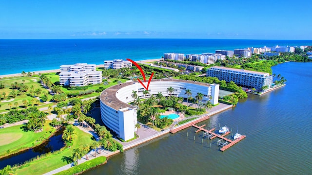 2505 S Ocean Blvd Unit 402, Palm Beach, FL 33480 - birds eye view of property with a water view