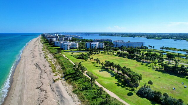 2505 S Ocean Blvd Unit 402, Palm Beach, FL 33480 - bird's eye view featuring a water view and a beach view
