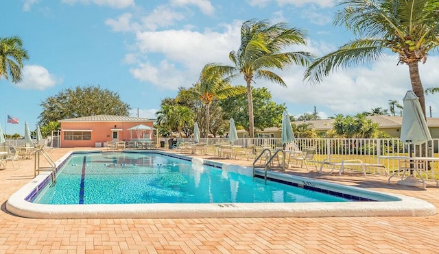 view of pool with a patio