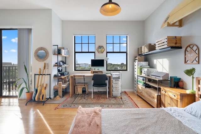 office featuring hardwood / wood-style floors