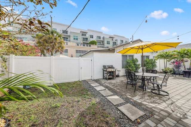 view of patio with grilling area