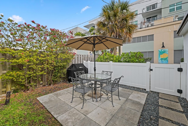 view of patio with grilling area