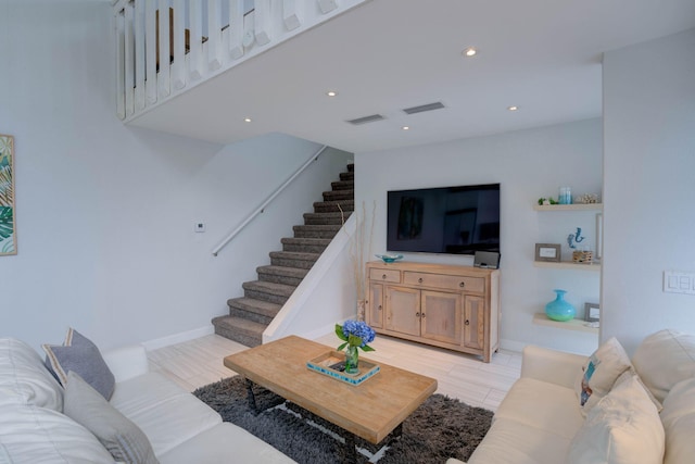 living room featuring light hardwood / wood-style floors