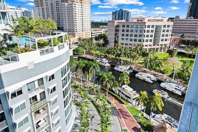 exterior space featuring a water view