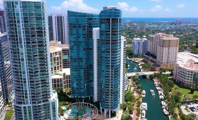 view of city featuring a water view