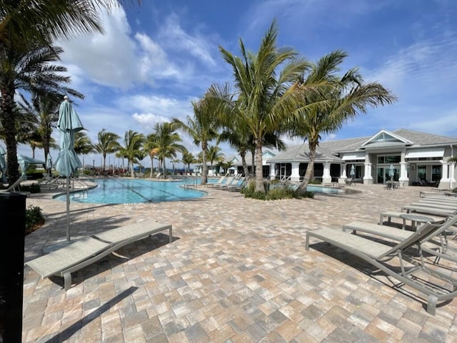 view of pool with a patio