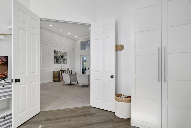 hall featuring hardwood / wood-style floors