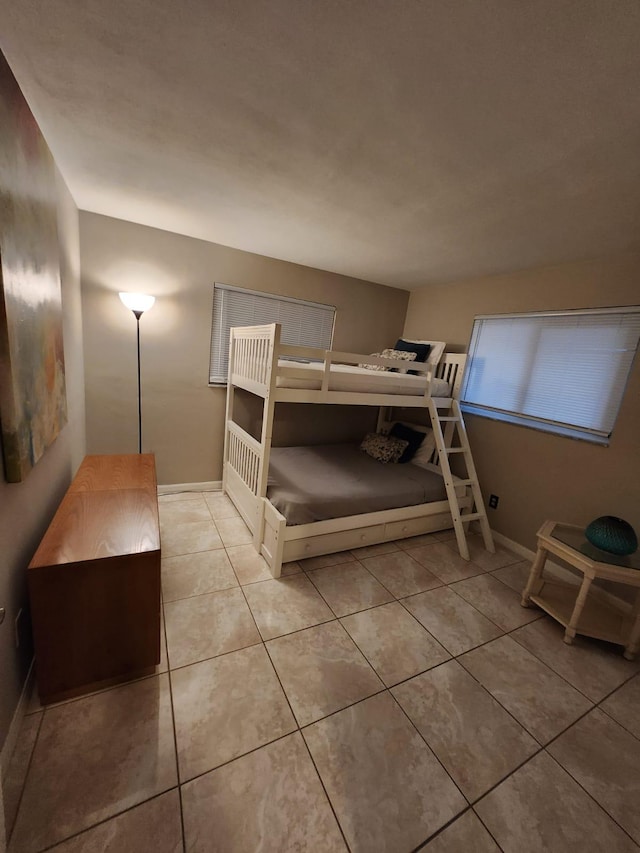 view of tiled bedroom