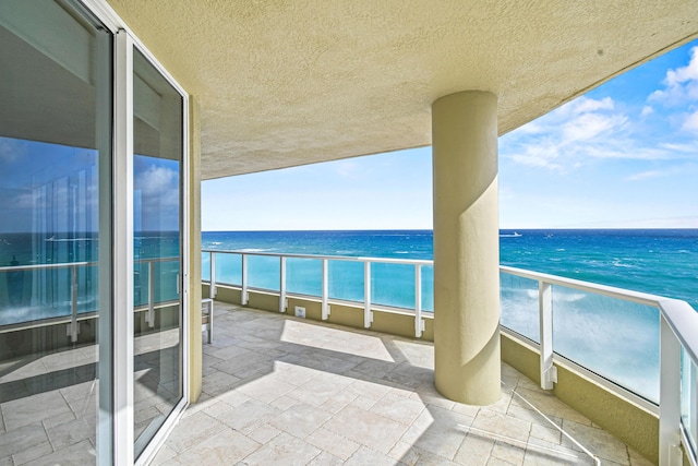 balcony with a water view