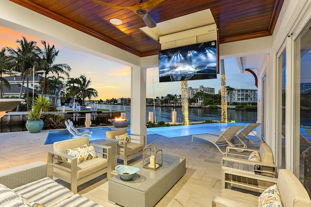 view of patio / terrace with ceiling fan