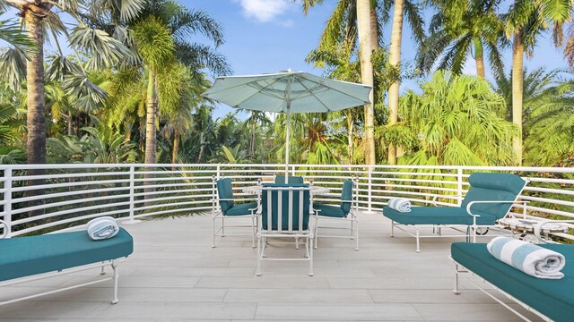 deck with a water view