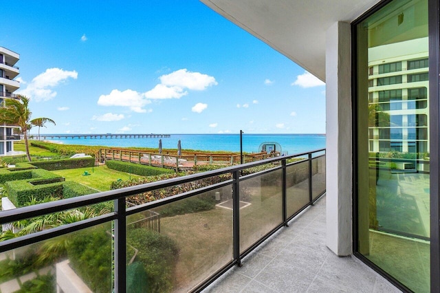 balcony with a water view