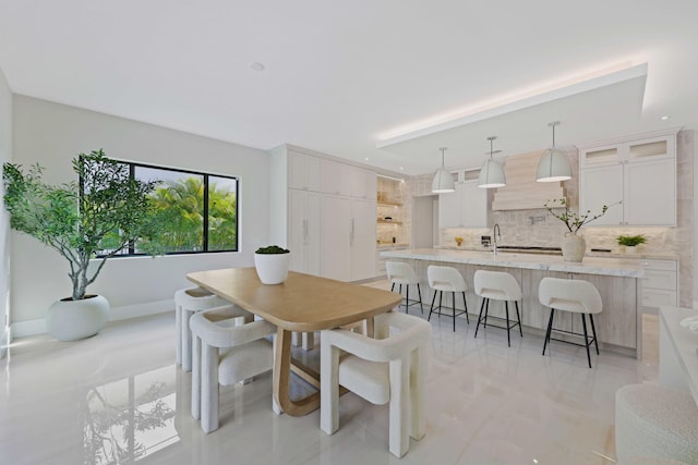 dining room with sink